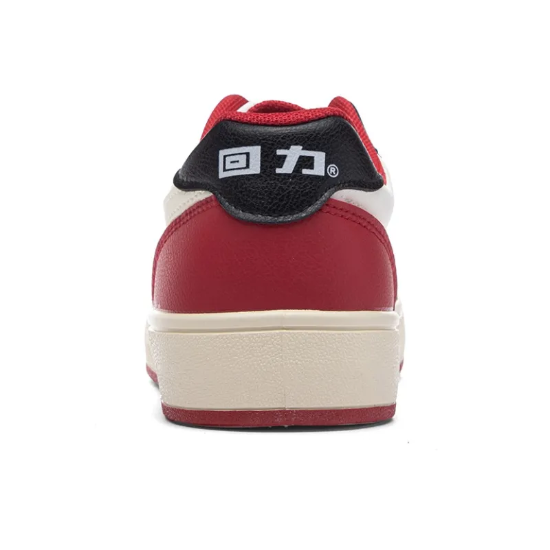 Warrior Anti Slip And Wear Resistant Lightweight Low Top Skateboard Shoes Unisex White Black Red-4