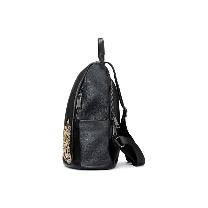 ROBERTA DI CAMERINO Cow Leather Business Backpack Tubas Unisex Classic Black/Elegant Gray-3