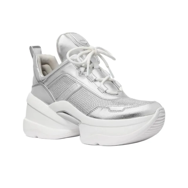 MICHAEL KORS Olympia Low Top Casual Shoes Women's Silver-2