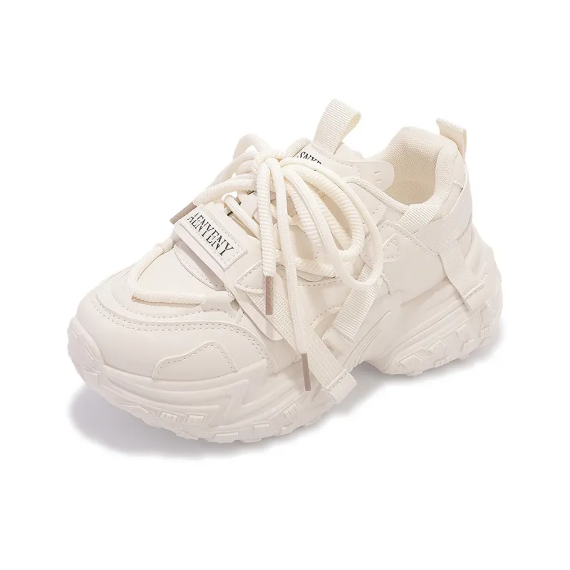 Shen Linsen Cushioning, Slip Resistant, And Abrasion Resistant Low Top Chunky Sneakers Women's Beige Red-10