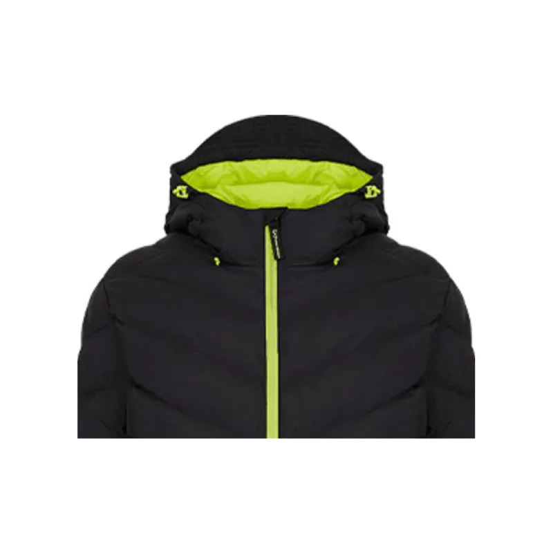 EMPORIO ARMANI FW21 Solid Color Hooded Puffer Jacket Men's Black-6