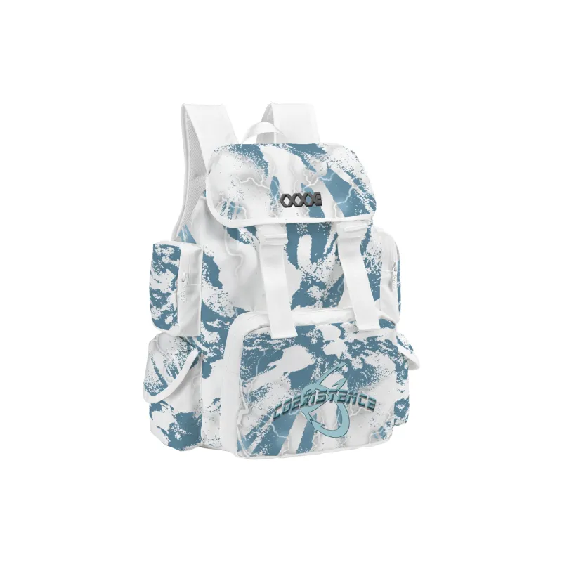 COEXISTENCE Polyester Commute Travel Versatile Backpacks Large Size Unisex White-23