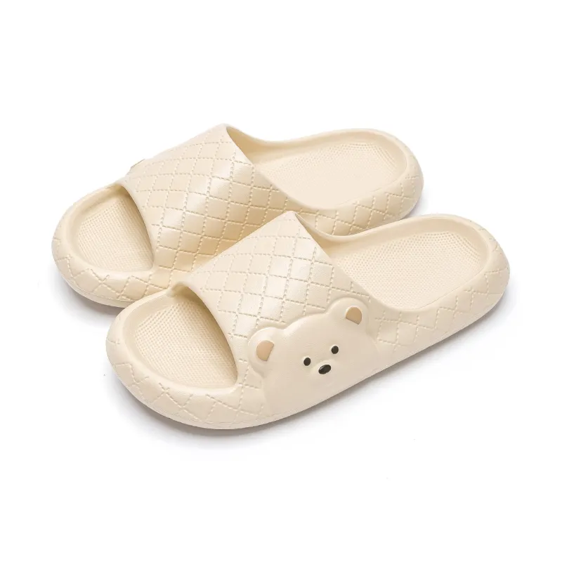 Soft Soft And Cute Round Tip Bear Slippers Summer Home Squashy And Bouncy Feeling Slippers-0