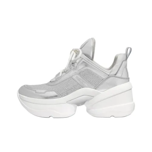 Silver KORS Olympia Low Top Casual Shoes Women's Silver