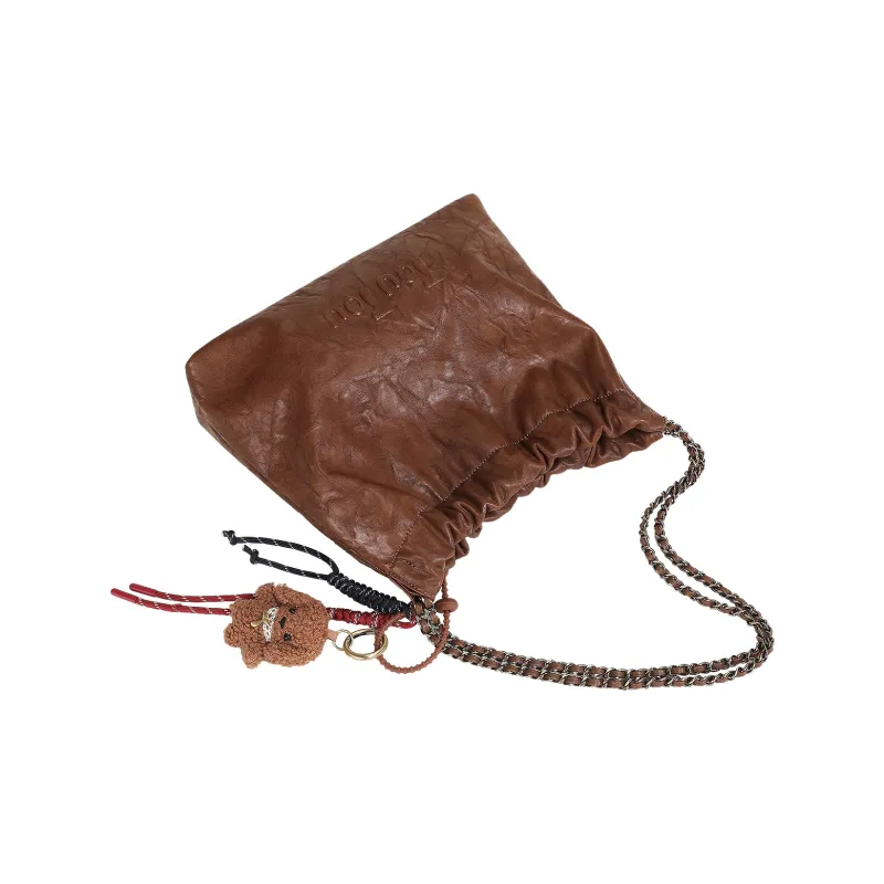 TOUTOU Synthetic Leather Shoulder Bag Regular Women's Chocolate Brown-4