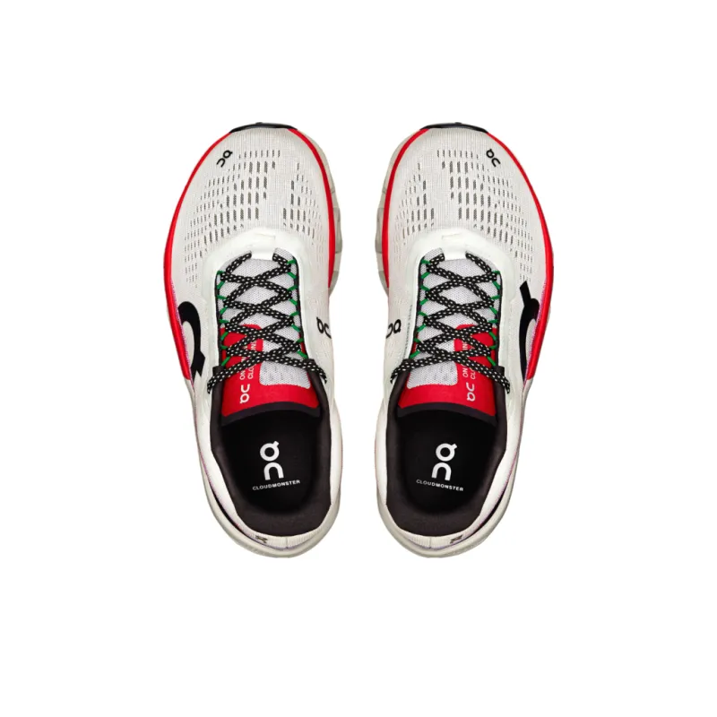 On Women's CloudmOnster 2 'Ivory Silver Red' Women's-4