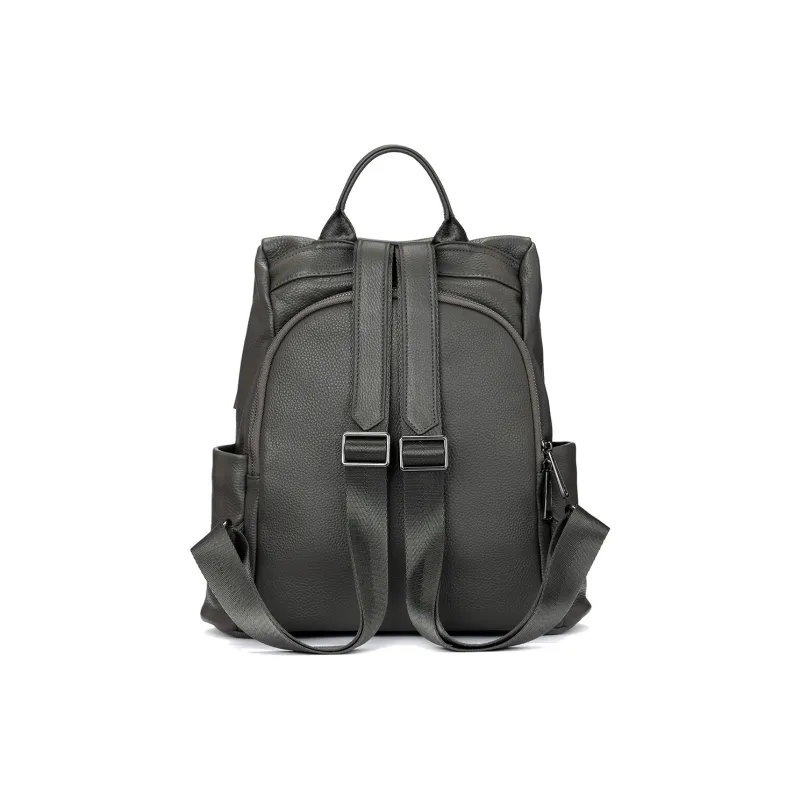 ROBERTA DI CAMERINO Cow Leather Business Backpack Tubas Unisex Classic Black/Elegant Gray-7