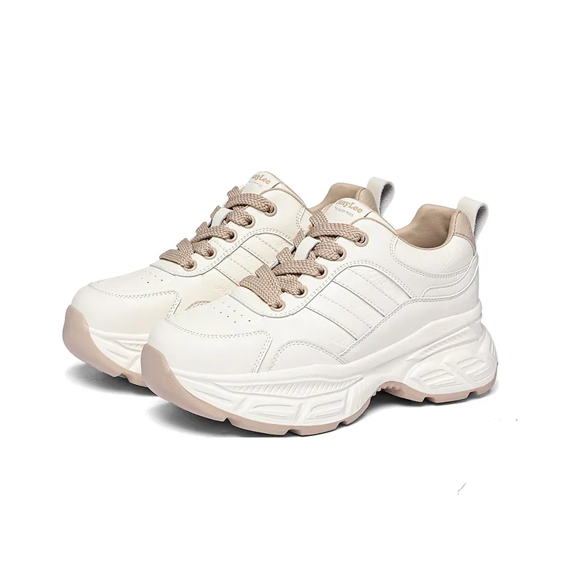 Golden Silk Rabbit Anti-Slip And Wear-Resistant Height Increasing Low-Top Chunky Sneakers Women's-8