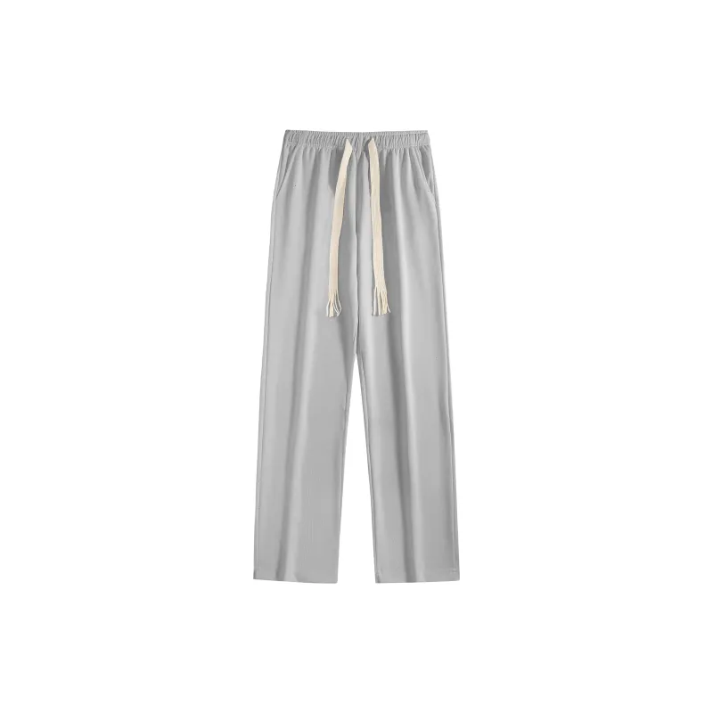 GWAF Classic Basic Solid Color Versatile Minimalist Style Drawstring Lace Up Casual Straight Fit Pants Unisex-11