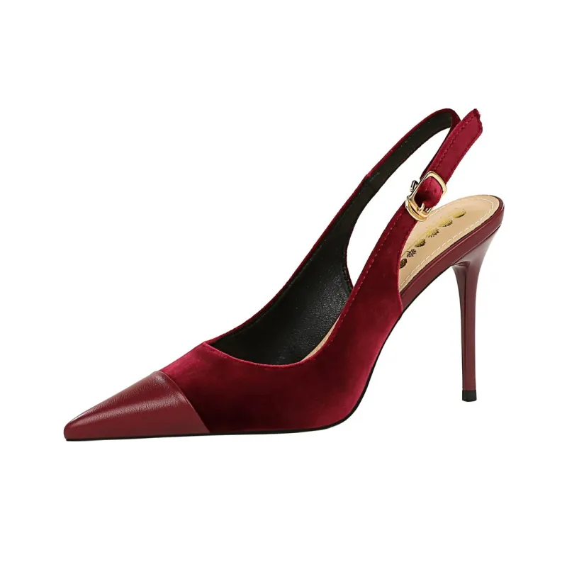 QITUMAUL Slim Heel High Heels 9.5cm Women's-4
