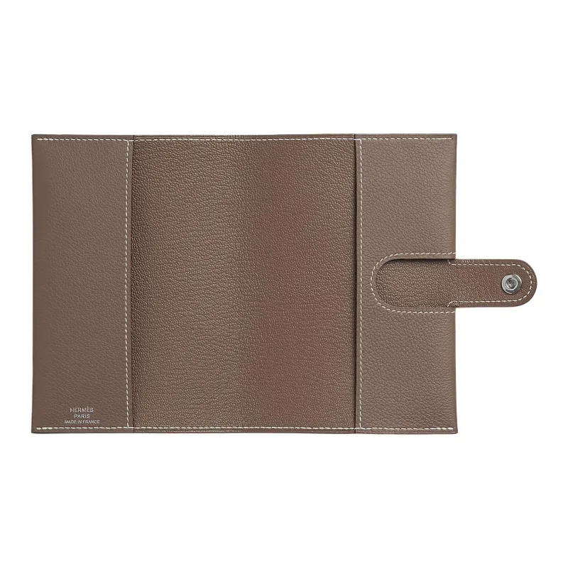 HERMES Evercolor Calfskin Passport Holder Men's Brown-1