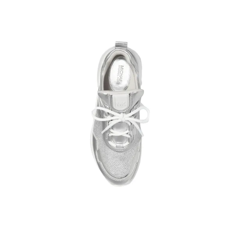 MICHAEL KORS Olympia Low Top Casual Shoes Women's Silver-3