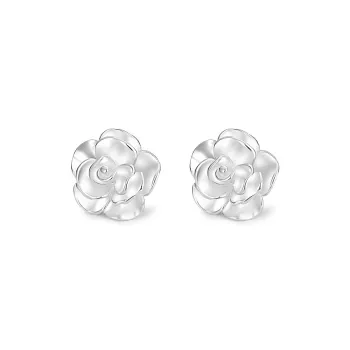 CHINA GOLD 999 Fine Silver Stud Earrings Women's