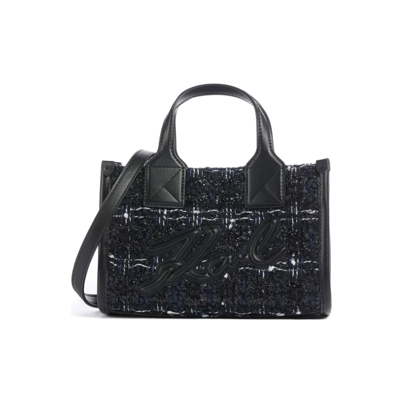 KARL LAGERFELD Fabric Tote Bag, Shopping Bag, Shoulder Bag, Crossbody Bag, Handbag Trumpets Women's Black-0