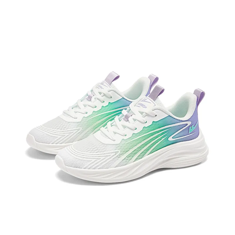 Warrior Cushioning Lightweight Breathable Quick Dry Low-Top Running Shoes Women's White Purple Blue Green-0