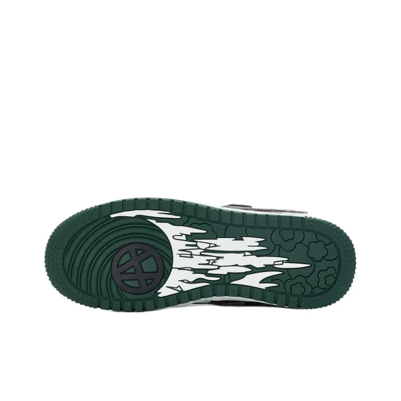 Acupuncture LOLA SNEAK Slip-Resistant Low-Top Skateboard Shoes Unisex White Green-4