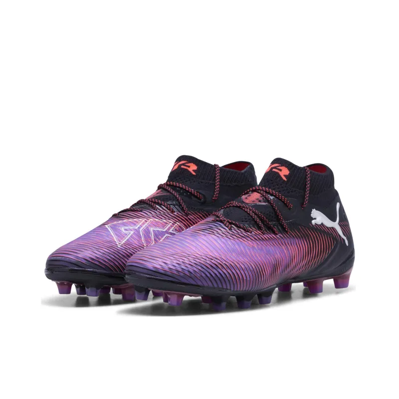 PUMA FUTURE 8 Anti-Slip Wear-Resistant Soccer Shoes Unisex Black White Red-2