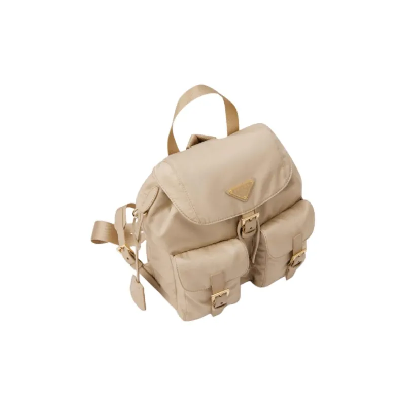 PRADA Re Edition Recycled Nylon Backpack Small Size Women's Desert-3