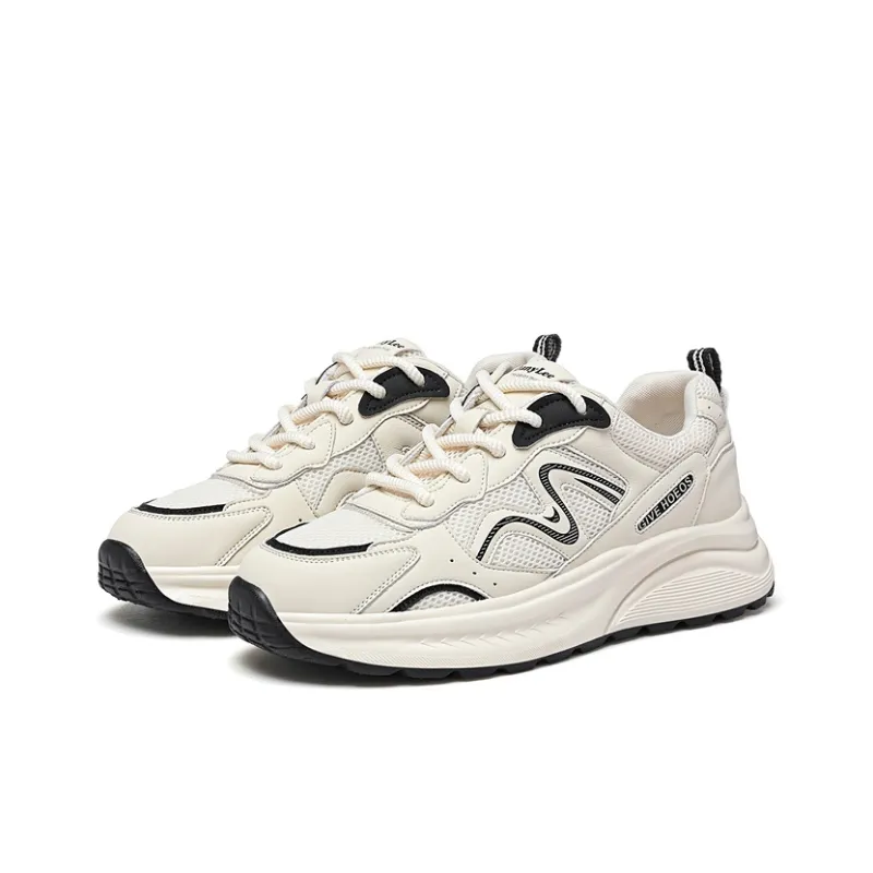 Golden Silk Rabbit Height Increasing Wear-Resistant Slip-Resistant Low-Top Chunky Sneakers Women's-1