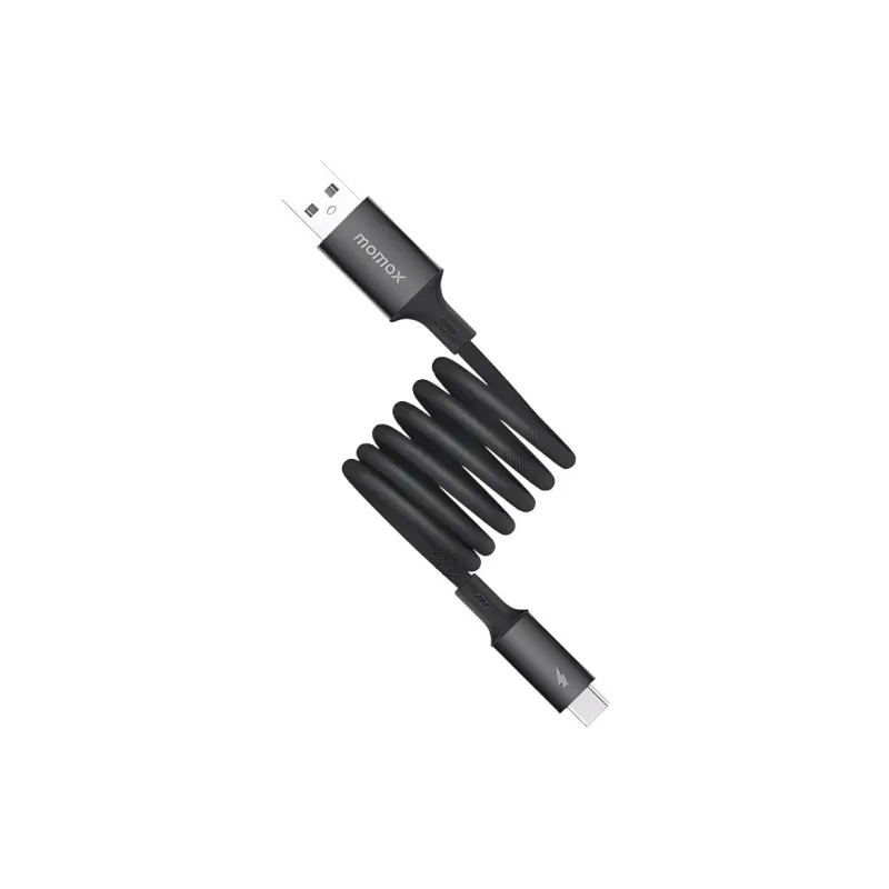 MOMAX DA60 USB-A To USB-C Creative Magnetic Self-Storage Design Cables-1