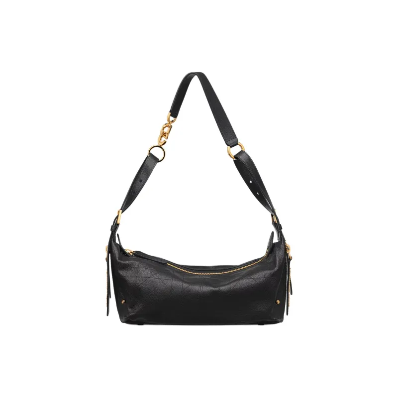 DIOR Goatskin Shoulder Bag Trumpets Women's Black-0