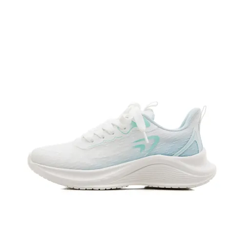 Warrior Breathable Lightweight Low Top Casual Training Long Distance Running Running Shoes Women's White Green Blue