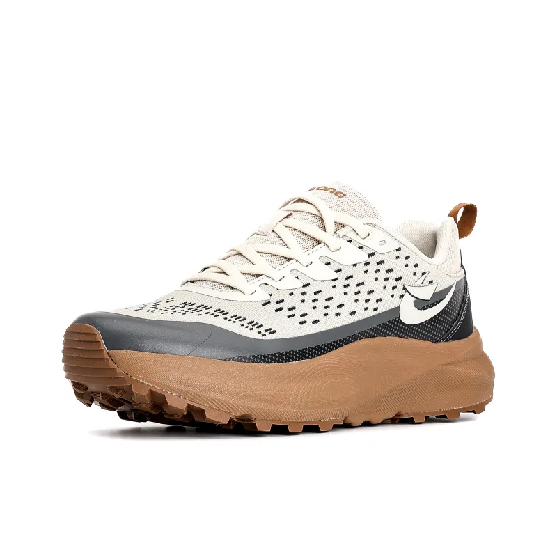 XIDELONG Low Top Carbon Plate Popcorn Sprint Running Shoes Men's Taupe-1