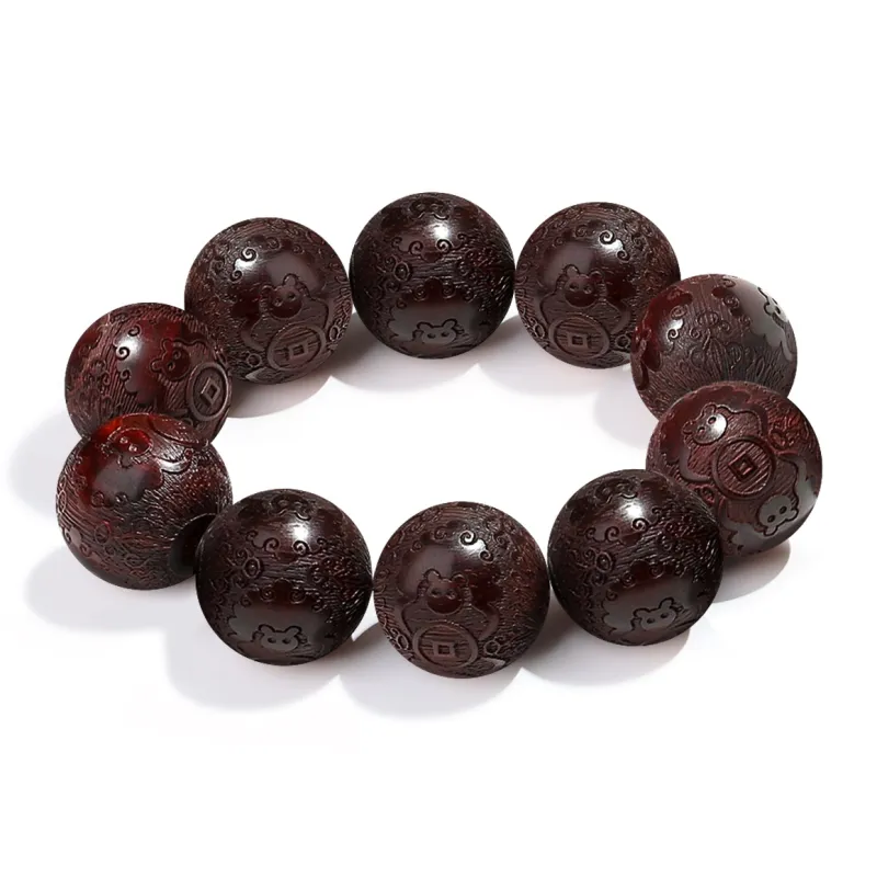PUTUOSHANWENCHUANG Rosewood Bracelets Unisex-7