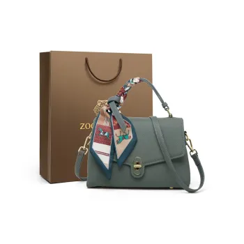 ZOOLER Top Grain Cow Leather Handbag, Shoulder Bag Regular Women's Pearl Blue
