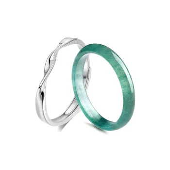 QIXIANG Ice Glutinous Jadeite Rings Unisex