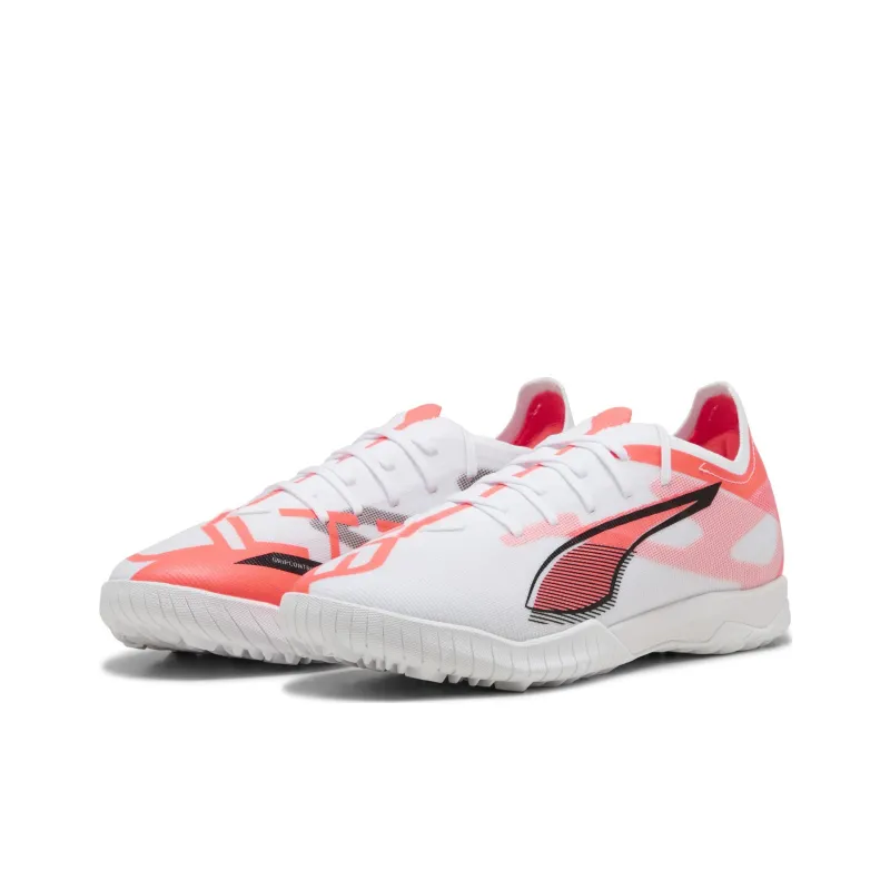PUMA Ultra 5 TT Rubber Broken Studs Anti-Slip Wear-Resistant Soccer Shoes Unisex White Black Red-2