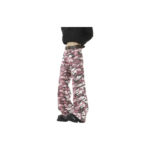WARNING LIGHT Cargo Pants Unisex Pink
