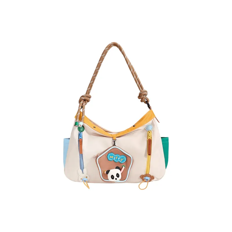 Miffy Fabric Shoulder Bag Women's Khaki/powder Blue-1