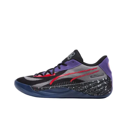 RJ Barrett x PUMA All Pro Nitro Anti Slip Wear Resistant Low Top Basketball Shoes Men's Black Purple