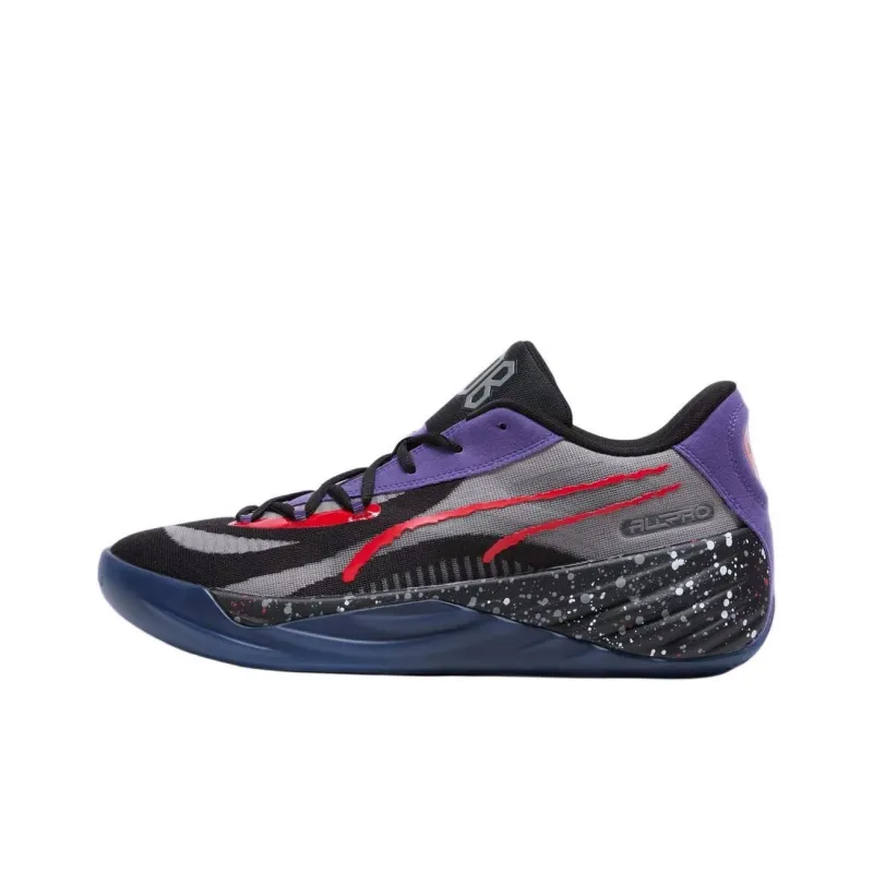RJ Barrett x PUMA All Pro Nitro Anti Slip Wear Resistant Low Top Basketball Shoes Men's Black Purple-0