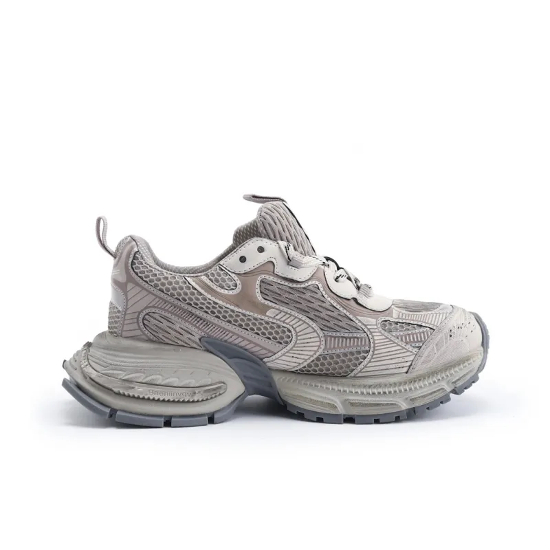 TOM TAILOR Soft Gray Trendy Running Shoes Low Top Chunky Sneakers Women's-1