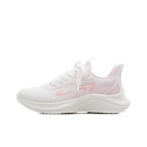 Warrior Breathable Lightweight Low Top Casual Training Long Distance Running Running Shoes Women's White Cherry Pink