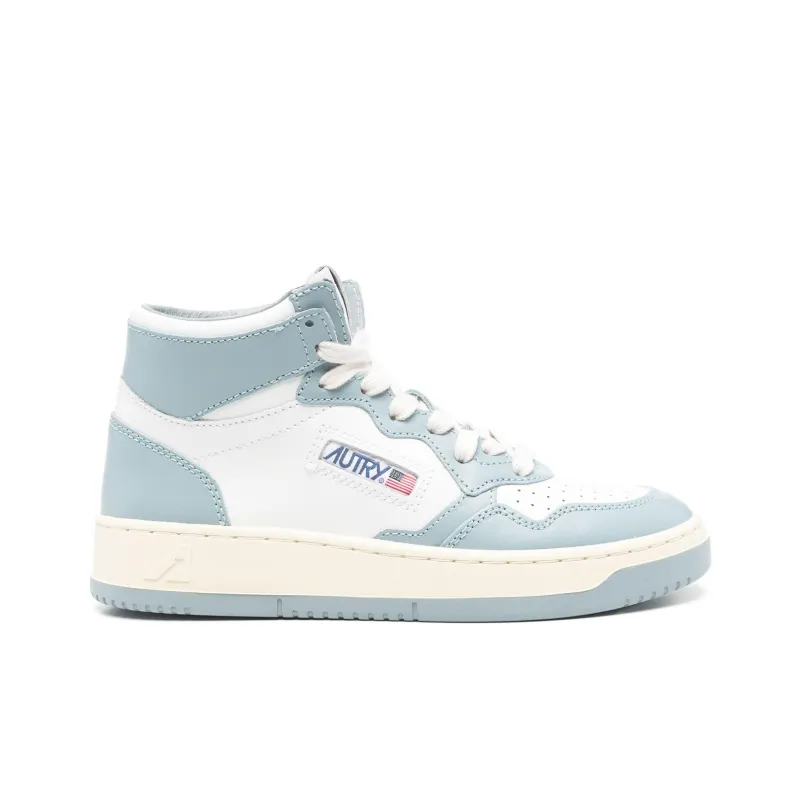 AUTRY Malist Mid Slip-Resistant Mid-Top Skateboard Shoes Women's White Blue-1
