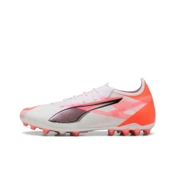 PUMA Ultra 5 MG Rubber Short Studs Anti Slip Wear Resistant Soccer Shoes Unisex White Orange