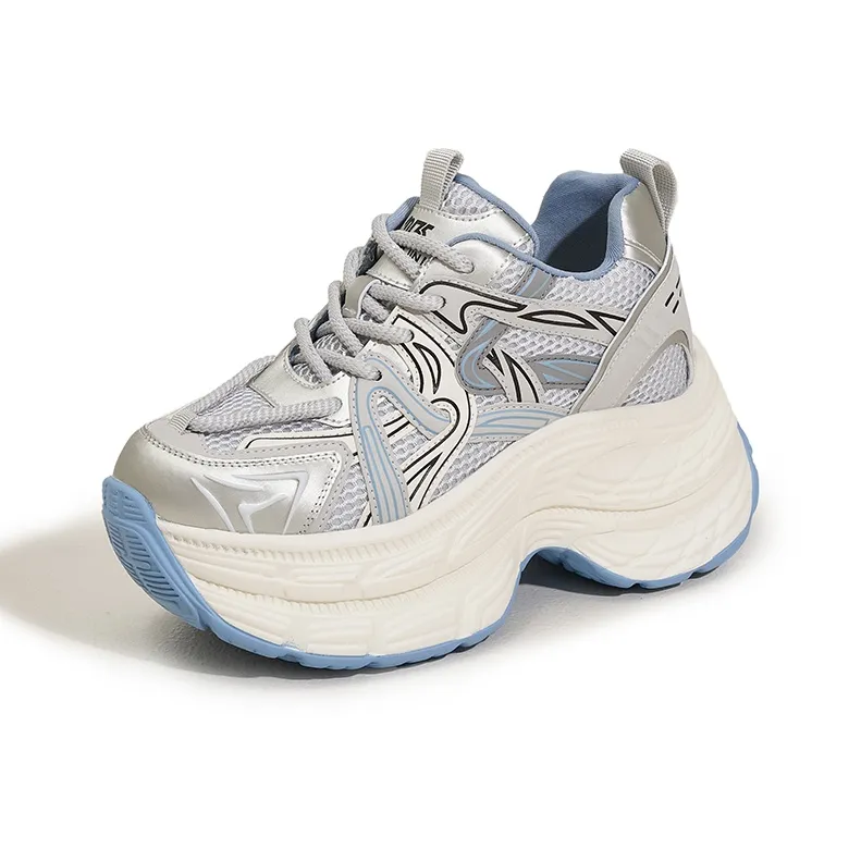 Milan Love Song Cushioned Wear Resistant Breathable Low Top Chunky Sneakers Women's-5