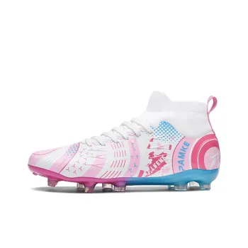 PANKE Soccer Shoes Unisex High Top White Pink Blue/White Dark Blue/White Purple Rose
