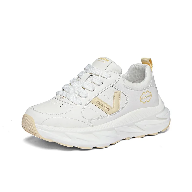 Golden Silk Rabbit Anti Slip And Wear Resistant Height Increasing Low Top Chunky Sneakers Women's-6