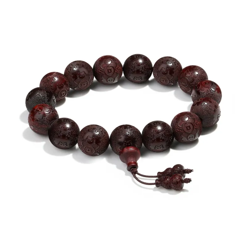 PUTUOSHANWENCHUANG Rosewood Bracelets Unisex-1