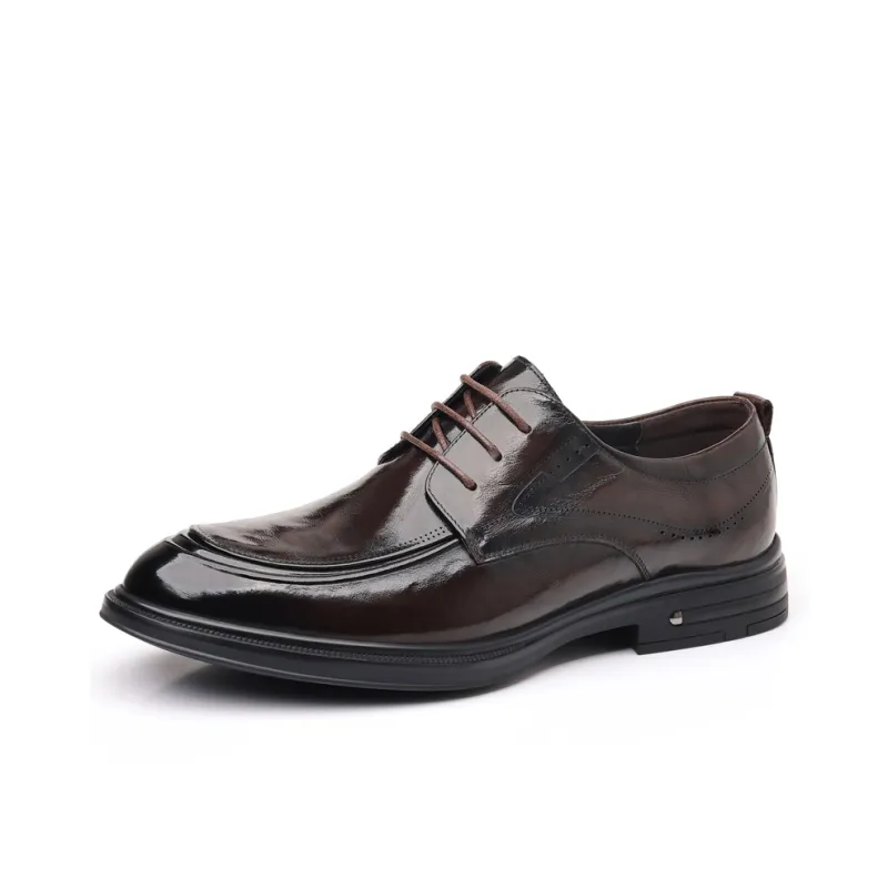 Kaltendin Top Grain Sheepskin Dress Shoes Men's Black-9