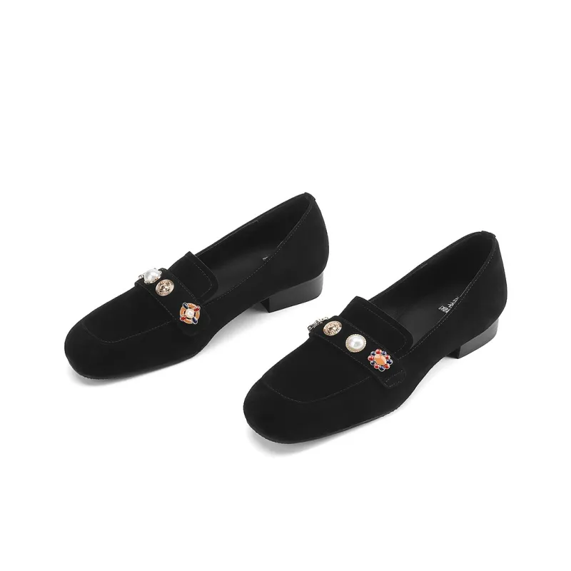 XICUNMINGWU Loafers Women's Black-2