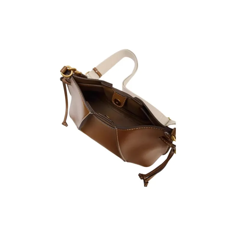 ZARA PU Crossbody Bag Mini Women's Dark Brown Yellow-6