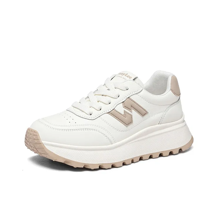 Golden Silk Rabbit Cushioned Slip Resistant Height Increasing Low Top Chunky Sneakers Women's-2