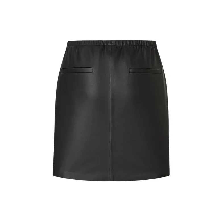 MOCO Leather Short Skirts Women's Black-1