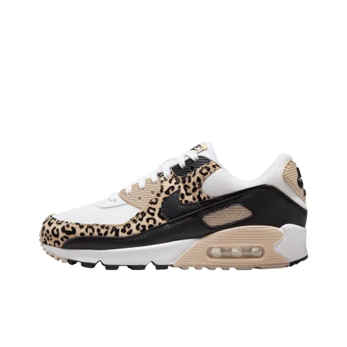 Nike Air Max 90 Anti Slip Wear Resistant Low Top Casual Shoes Women's Brown White