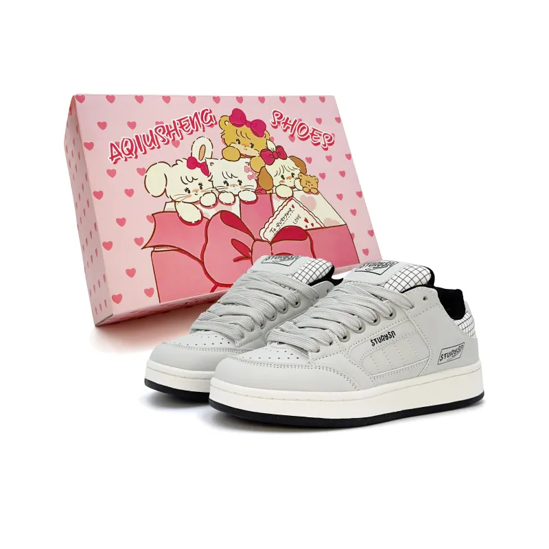 AQIUSHENG Fashion Elegance Trendy Versatile Low Top Skateboard Shoes Women's Box-5
